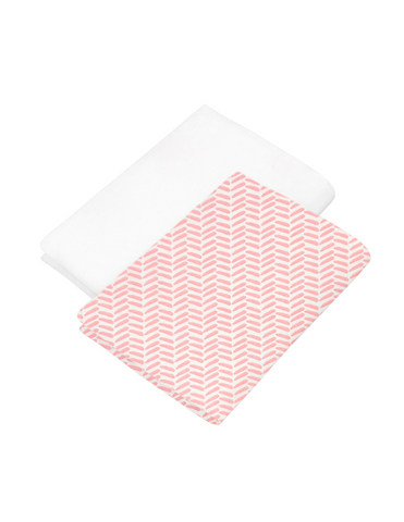 Set de 2 Sábanas de Cajón para Cuna Viajera Chevron Rosa