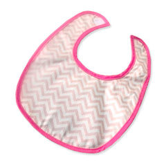 Baberos - Set de 3 Piezas Niña (Chevron Rosa + Beige + Chevron Gris)