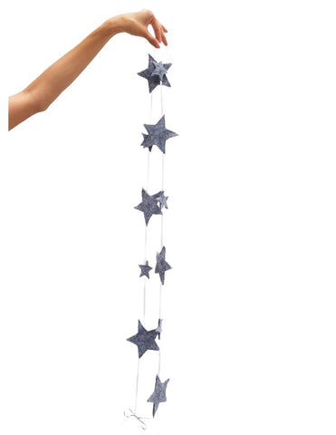 Banderin Decorativo Estrellas Gris