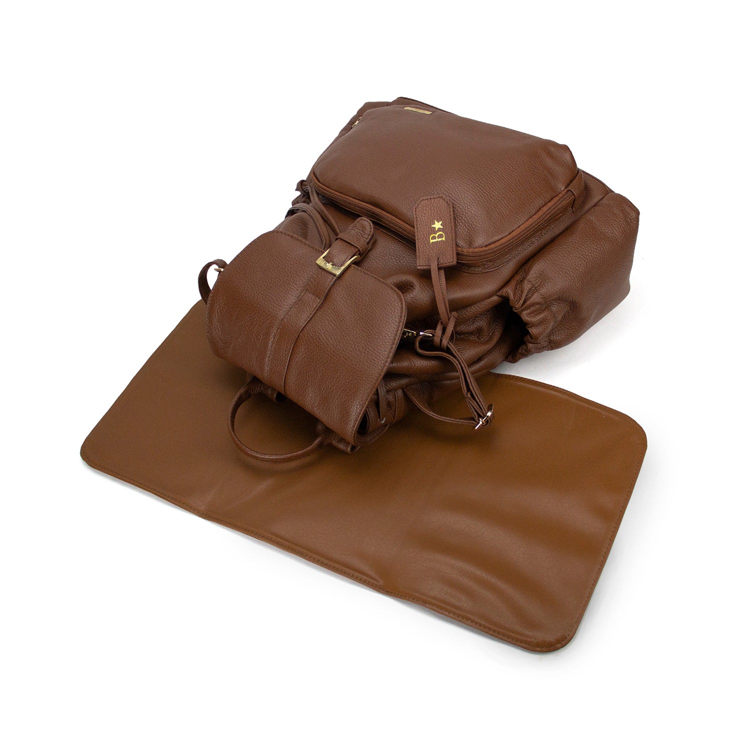 Pañalera Backpack Ella - Cognac