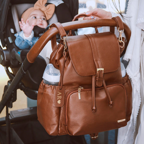 Pañalera Backpack Ella - Cognac