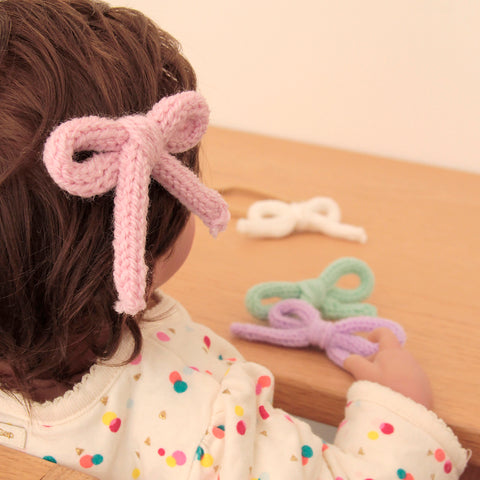 Set de Moños Crochet - Pastel