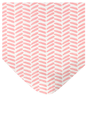 Juego de Sábanas para Cama Cuna Chevron Rosa - 3 piezas